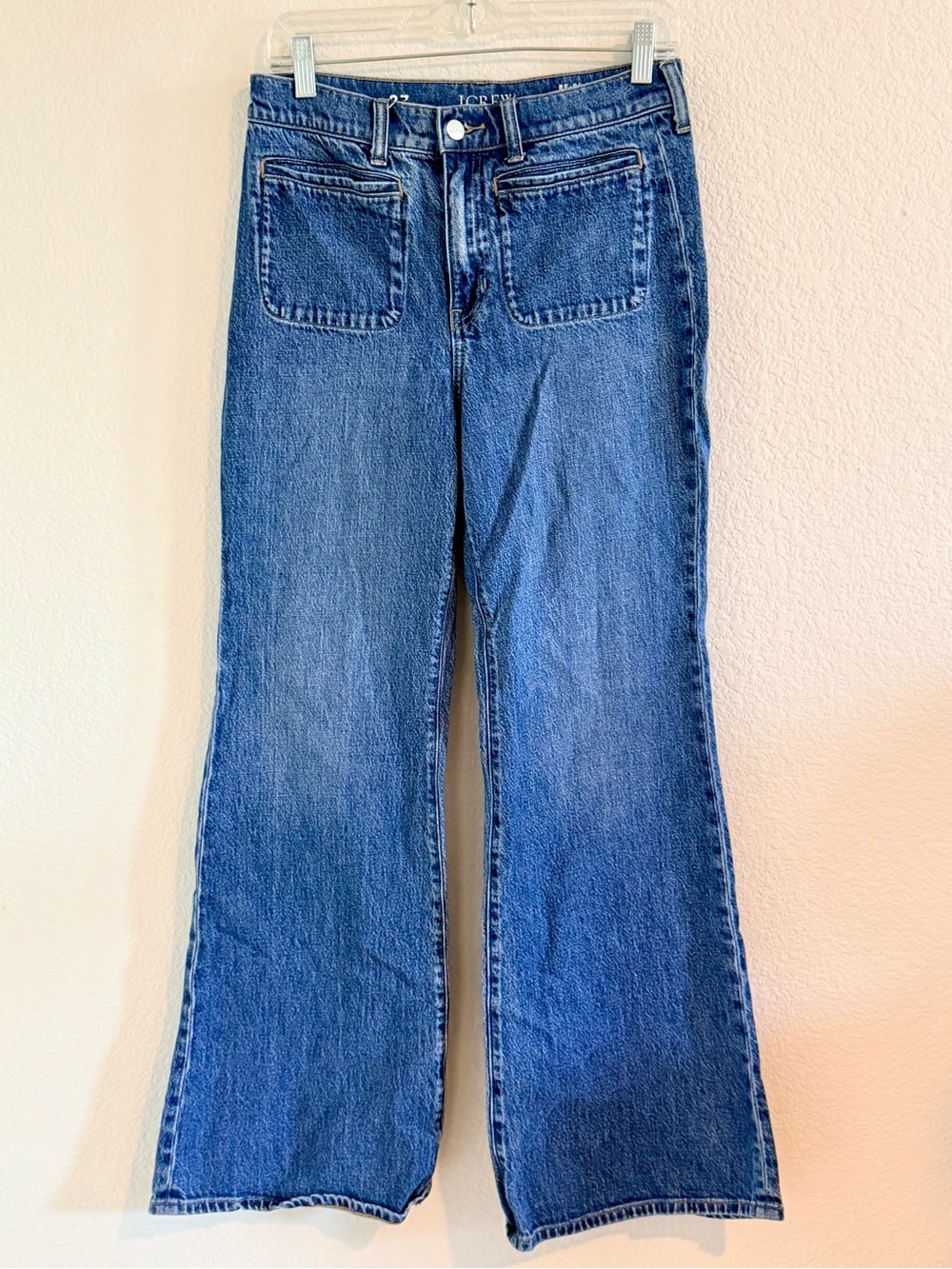 J. Crew Denim Wide-Leg High-Rise Jeans - Blue